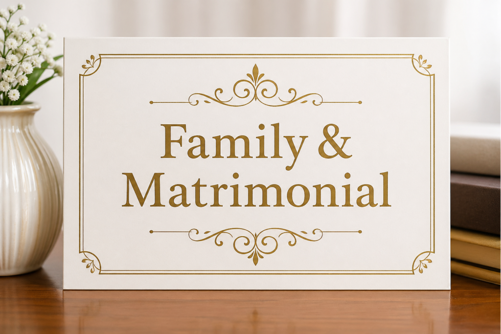 Family & Matrimonial Law: Protecting Relationships, Rights, and Legal Security